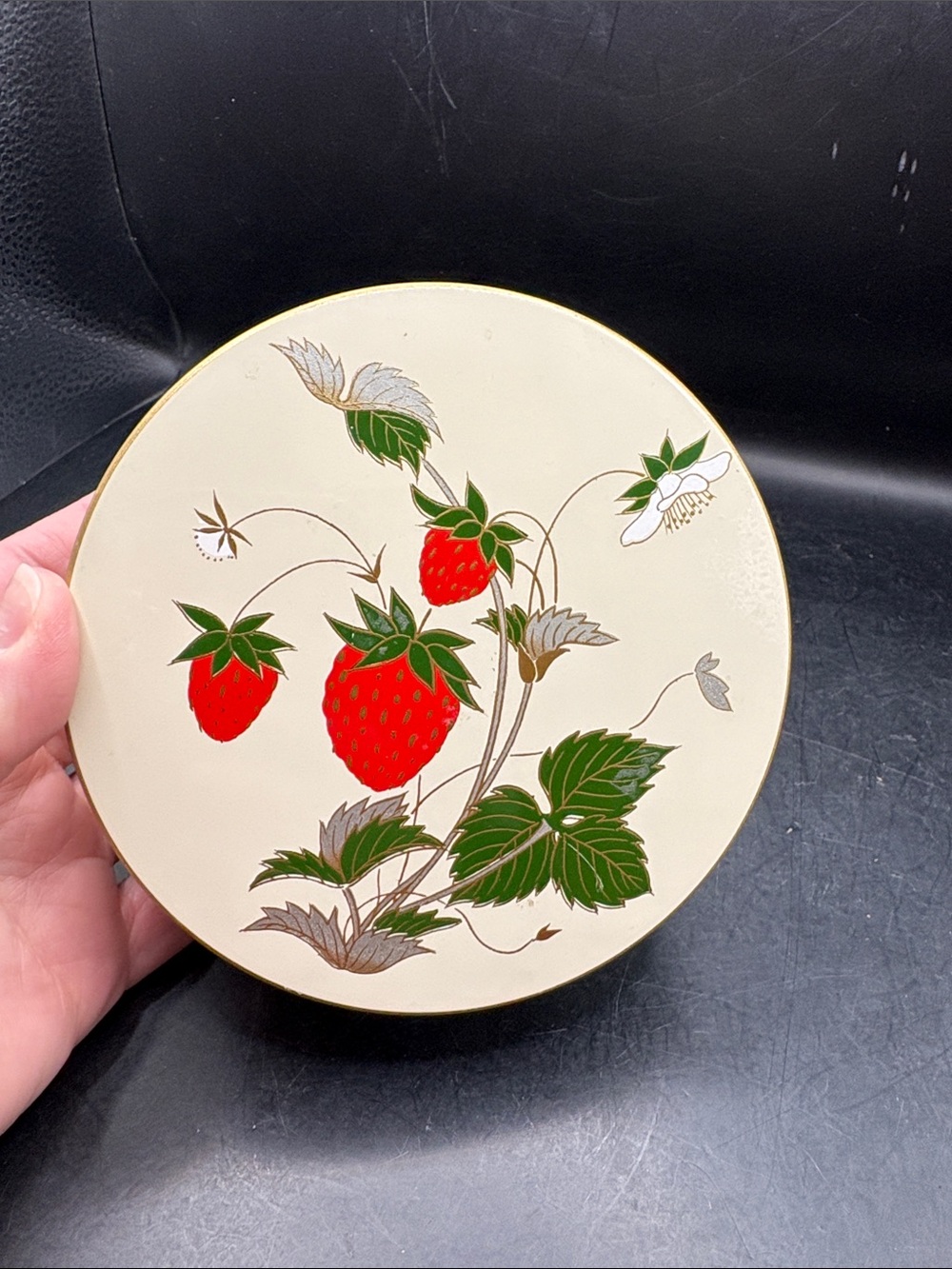 Otagiri Strawberry Round Decorative Box - Picture 1 of 4
